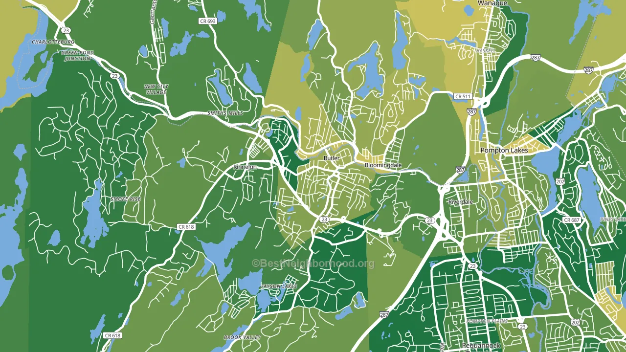 Butler, NJ block-group voter-turnout map