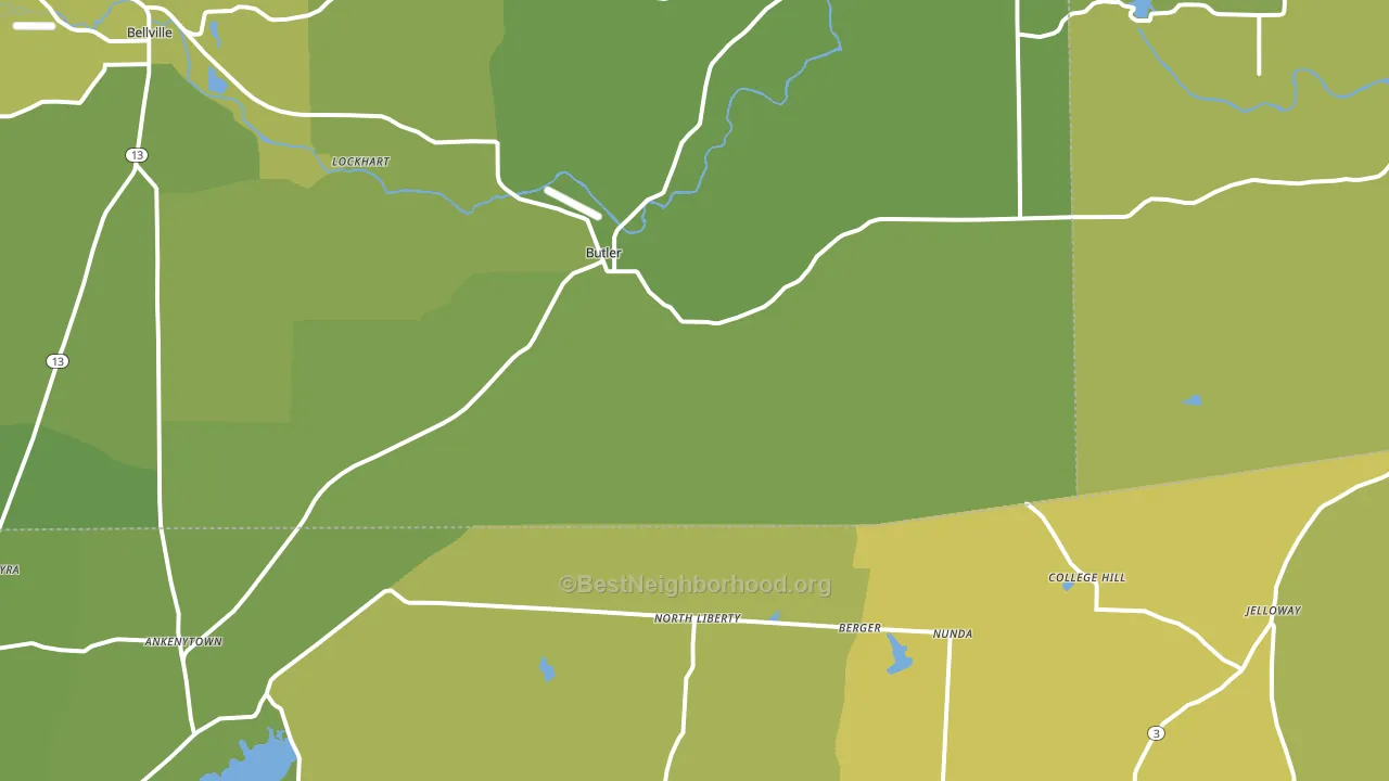 Butler, OH block-group voter-turnout map
