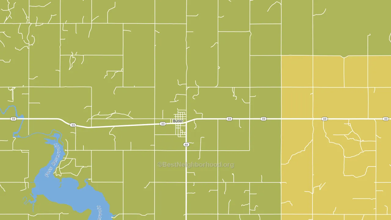 Butler, OK block-group voter-turnout map