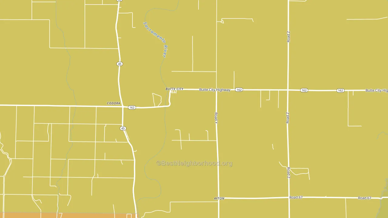 Butte City, CA block-group voter-turnout map