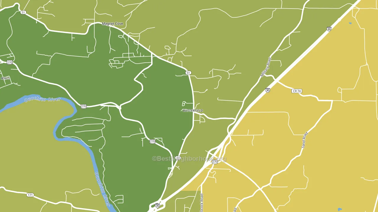 Butterfield, AR block-group voter-turnout map