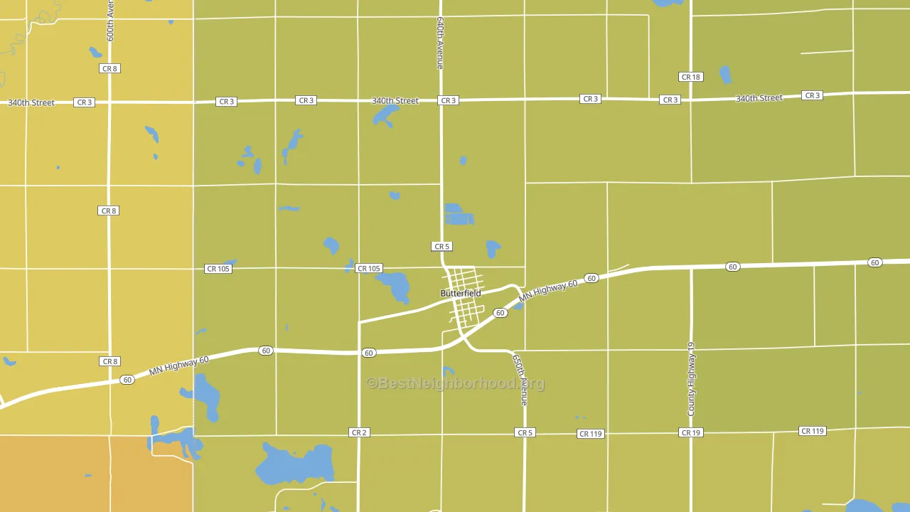 Butterfield, MN block-group voter-turnout map