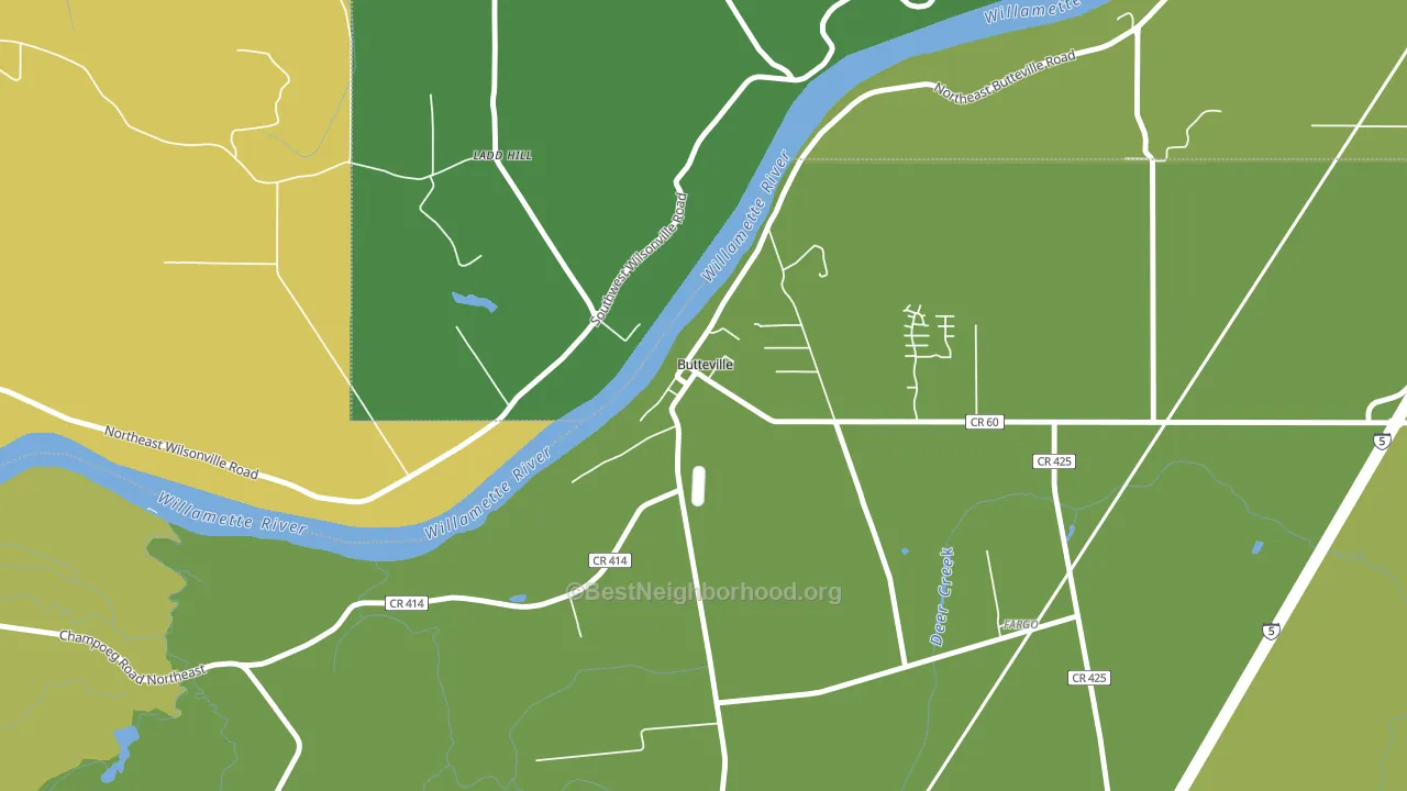 Butteville, OR block-group voter-turnout map