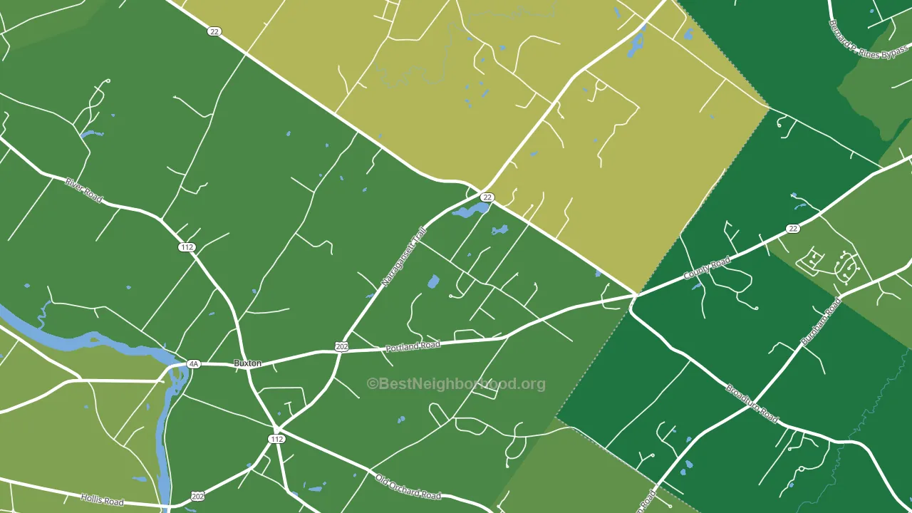 Buxton, ME block-group voter-turnout map