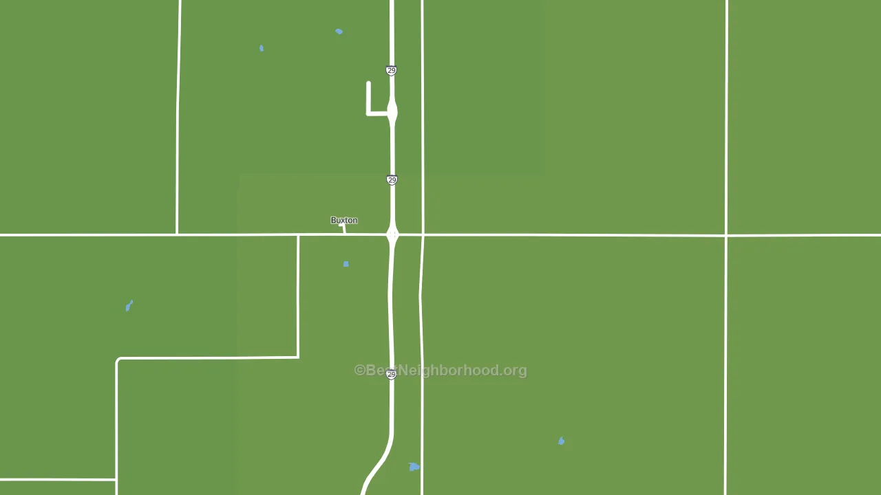 Buxton, ND block-group voter-turnout map