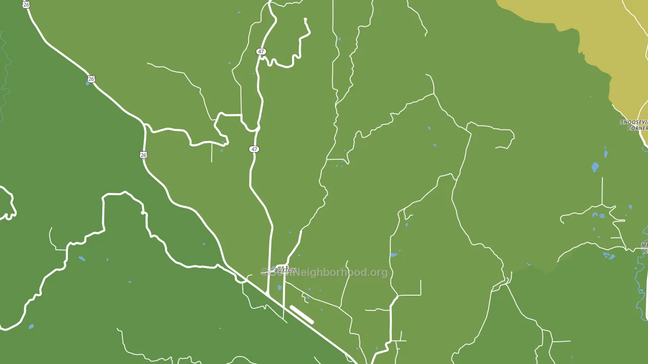 Buxton, OR block-group voter-turnout map