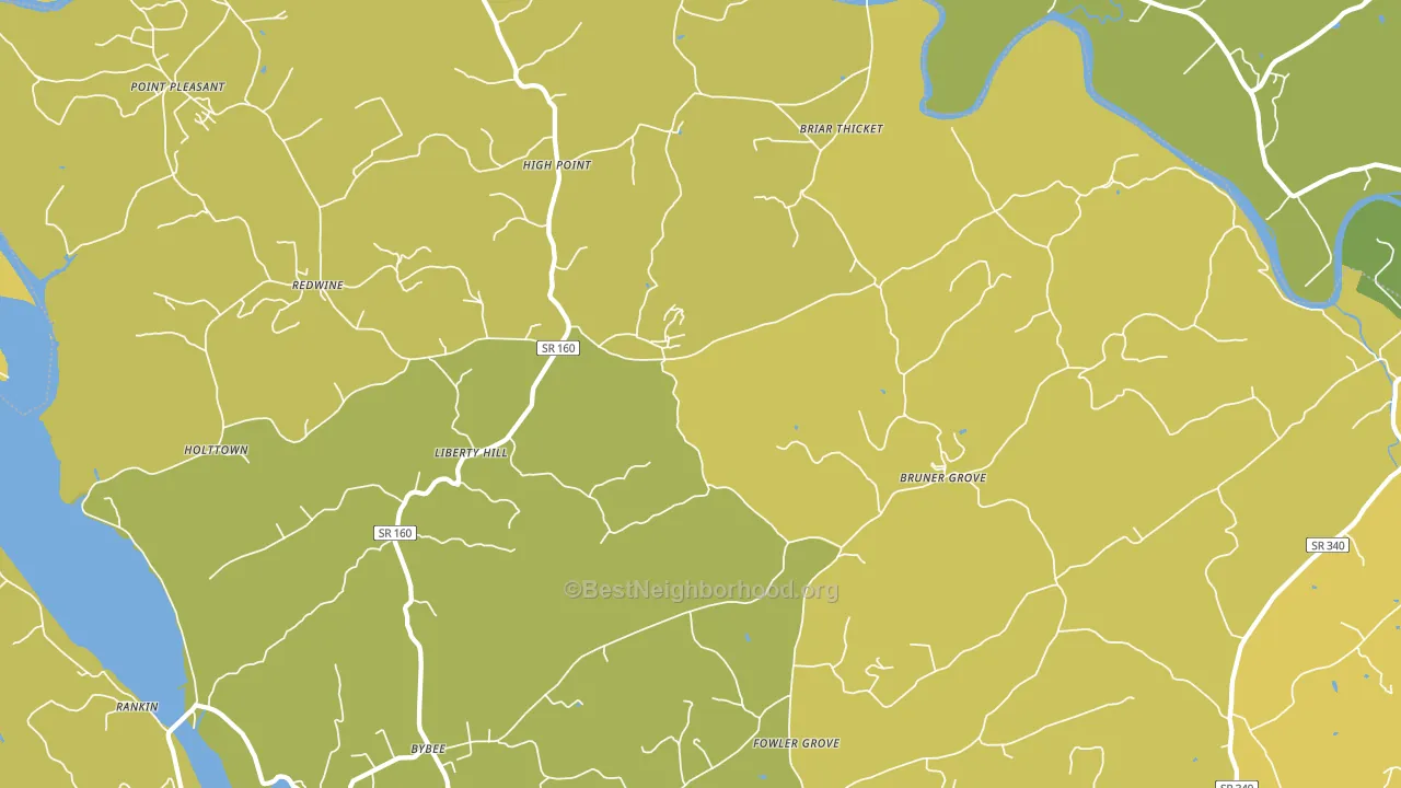 Bybee, TN block-group voter-turnout map