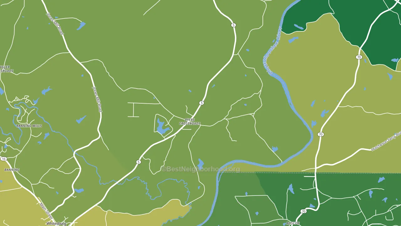 Byers Crossroads, GA block-group voter-turnout map