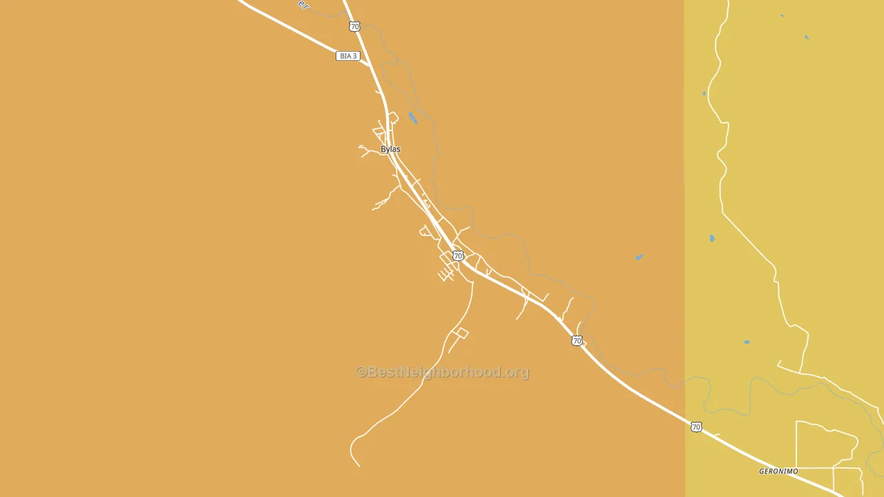 Bylas, AZ block-group voter-turnout map