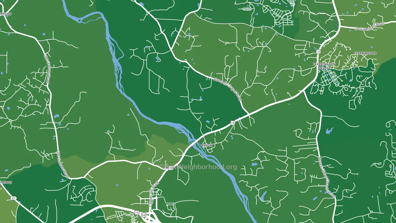 Bynum, NC block-group voter-turnout map