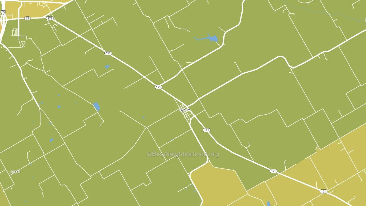Bynum, TX block-group voter-turnout map