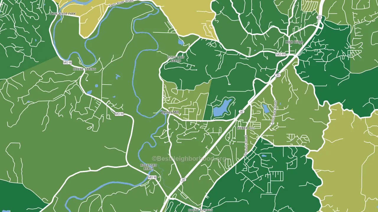 Byrnes Mill, MO block-group voter-turnout map