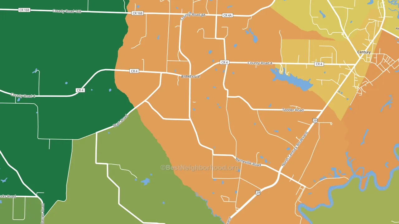 Byrneville, FL block-group voter-turnout map