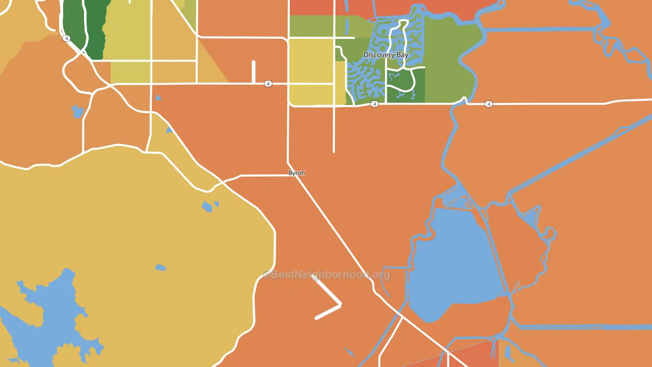 Byron, CA block-group voter-turnout map