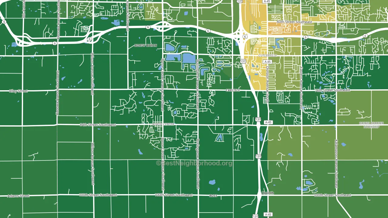 Byron Center, MI block-group voter-turnout map