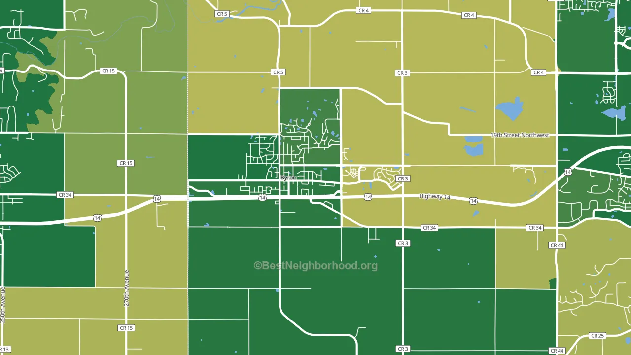 Byron, MN block-group voter-turnout map