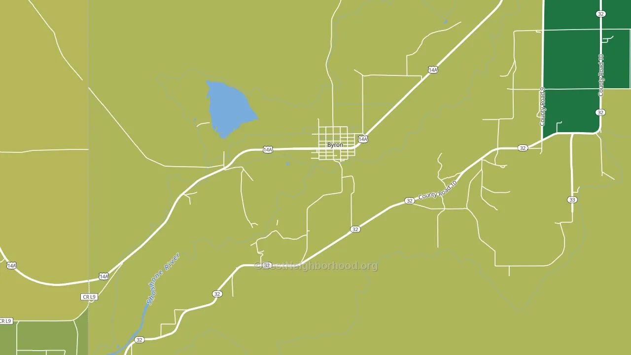 Byron, WY block-group voter-turnout map