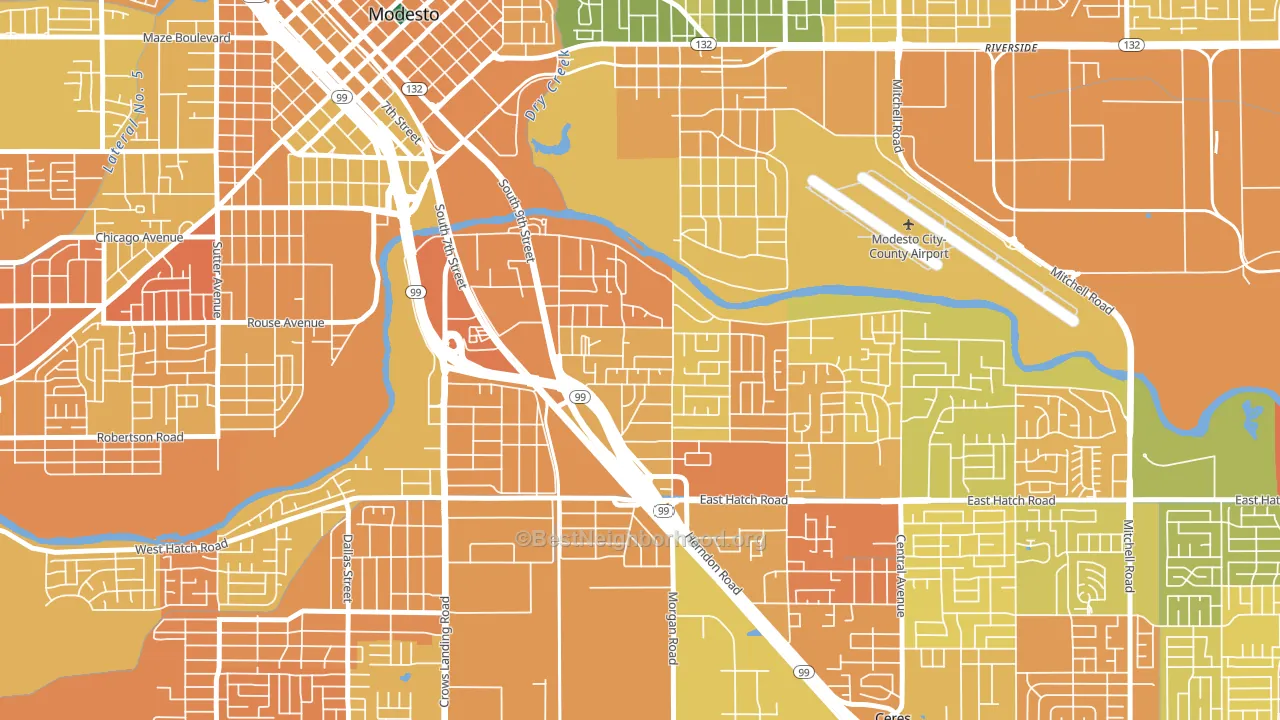 Bystrom, Modesto, CA block-group voter-turnout map