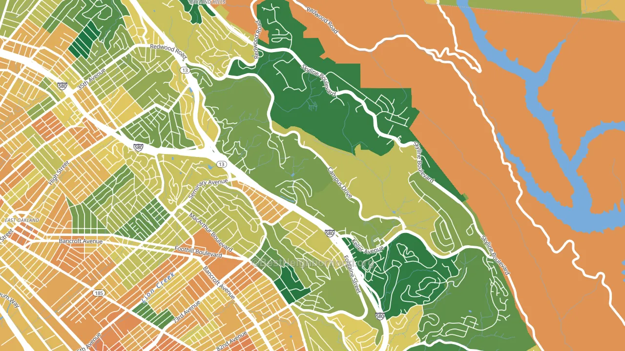 Caballo Hills, Oakland, CA block-group voter-turnout map