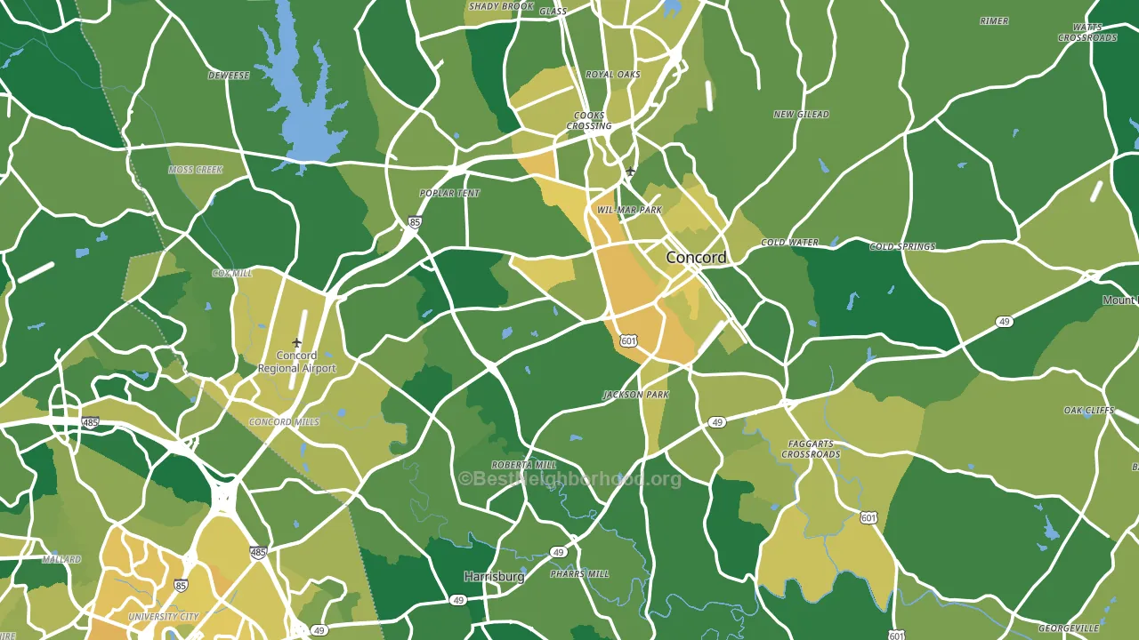 Cabarrus County, NC block-group voter-turnout map