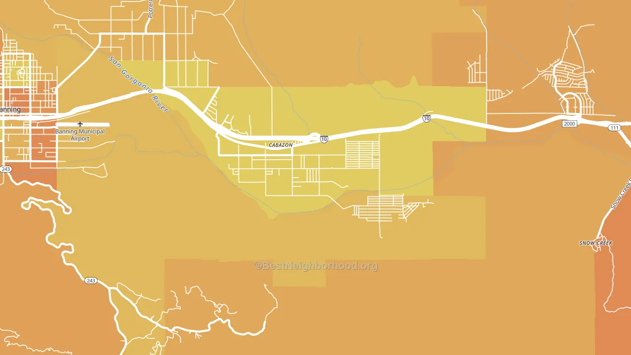 Cabazon, CA block-group voter-turnout map