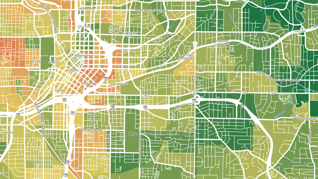 Cabbage Town, Atlanta, GA block-group voter-turnout map