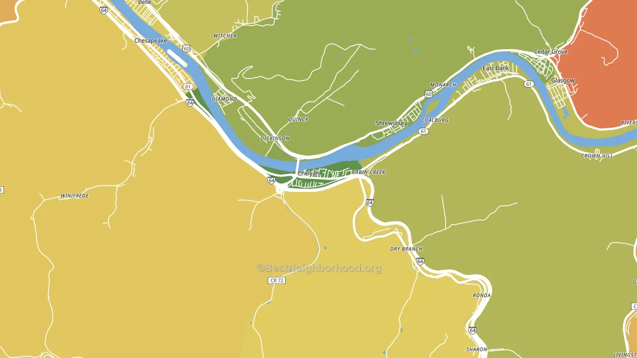 Cabin Creek, WV block-group voter-turnout map