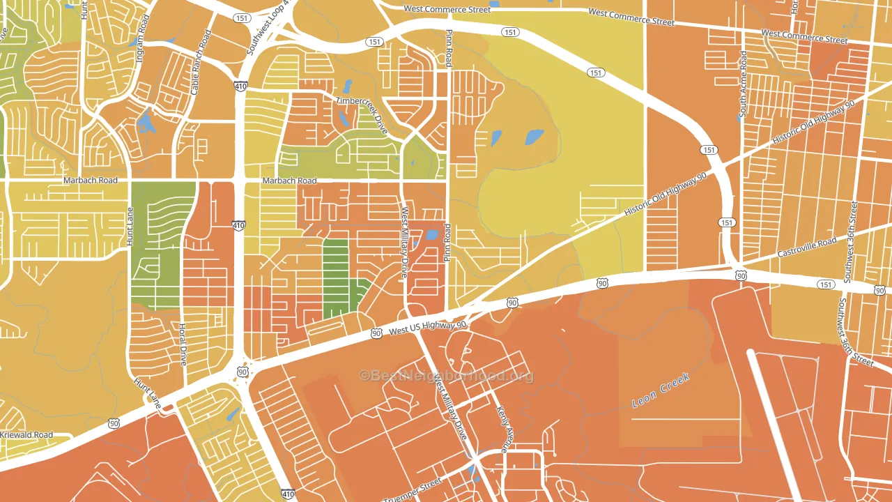 Cable-Westwood, San Antonio, TX block-group voter-turnout map