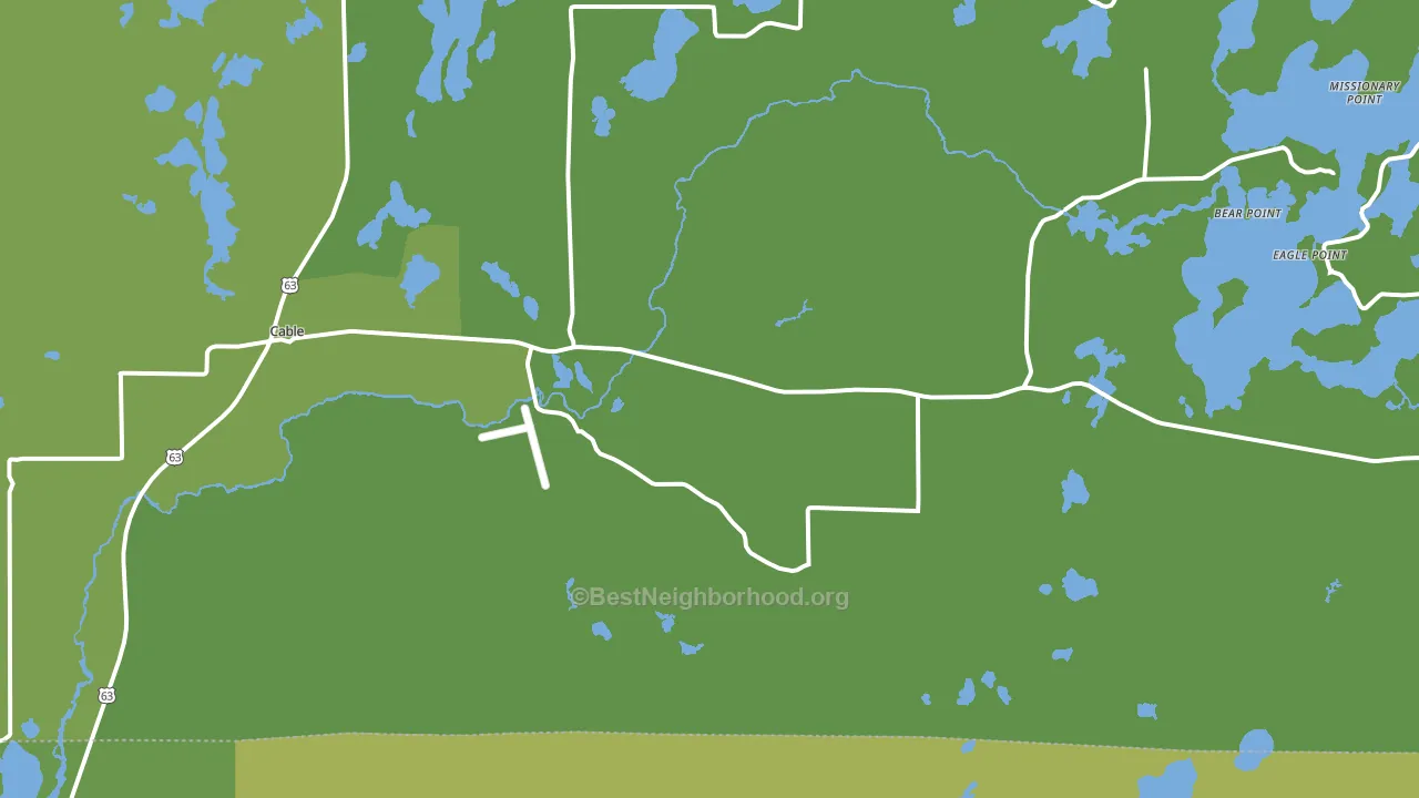 Cable, WI block-group voter-turnout map