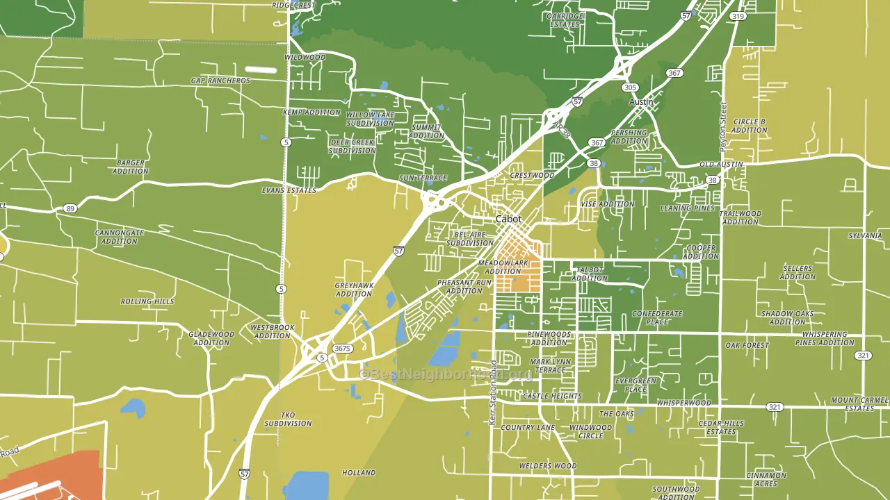 Cabot, AR block-group voter-turnout map