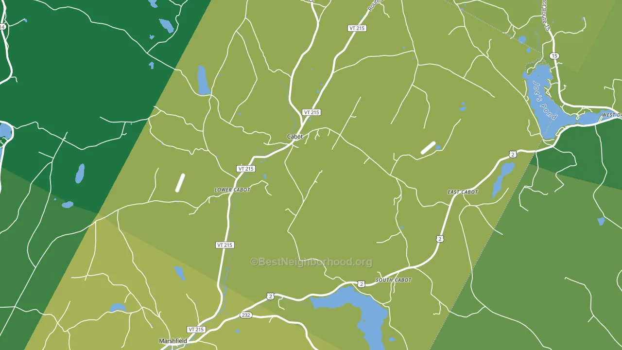 Cabot, VT block-group voter-turnout map