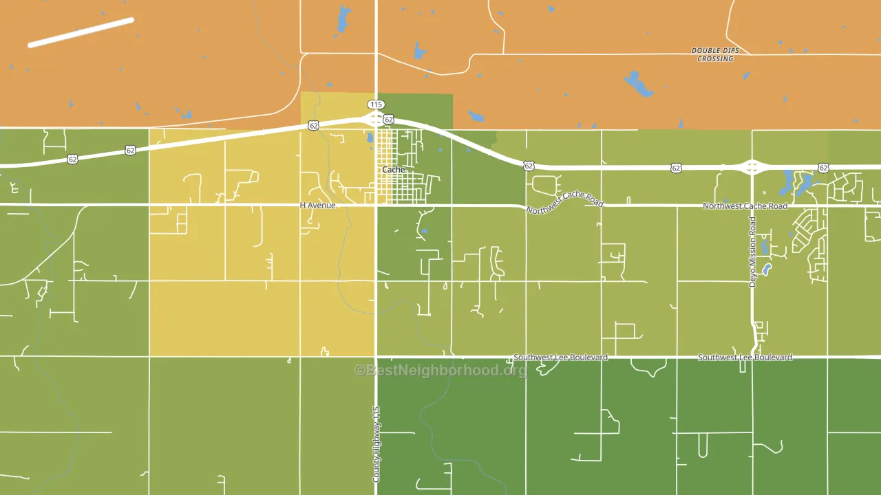 Cache, OK block-group voter-turnout map
