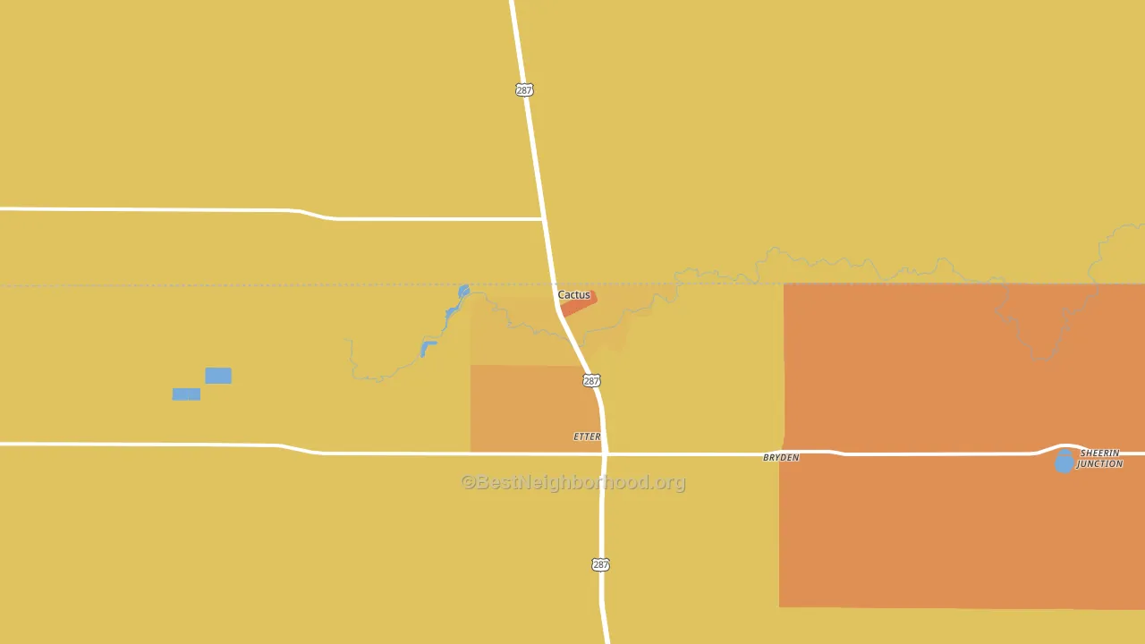 Cactus, TX block-group voter-turnout map