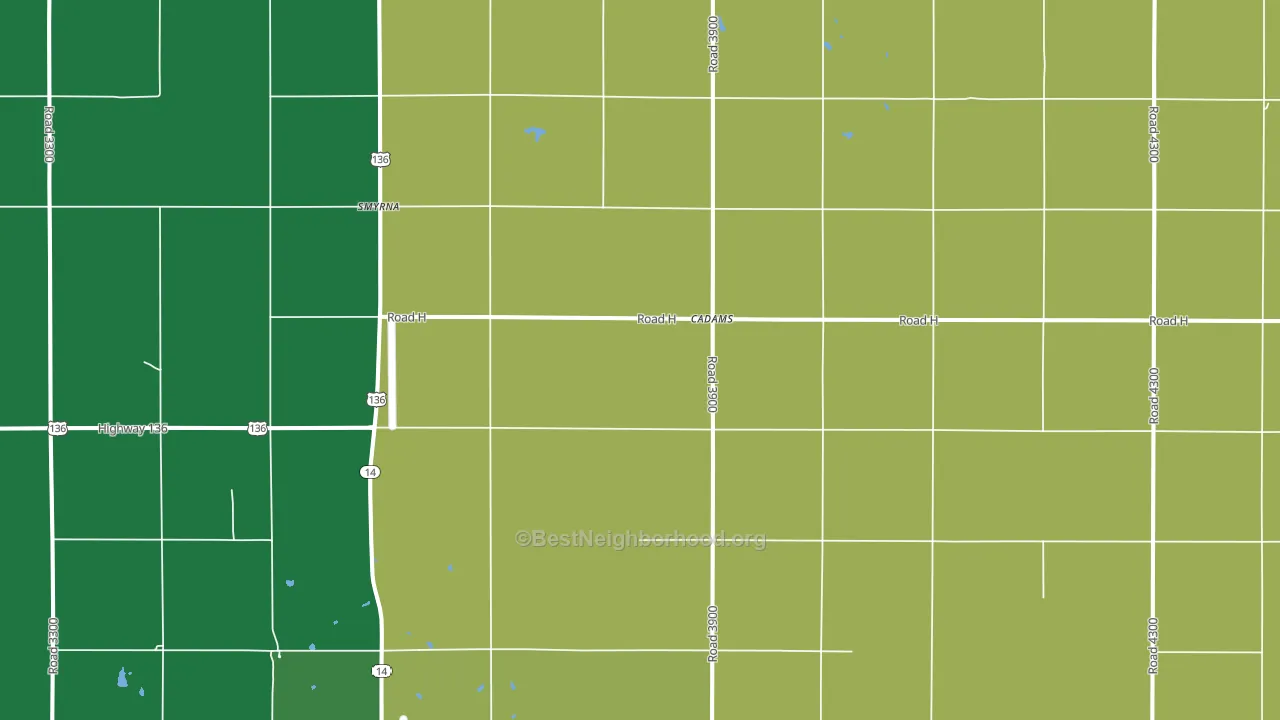 Cadams, NE block-group voter-turnout map