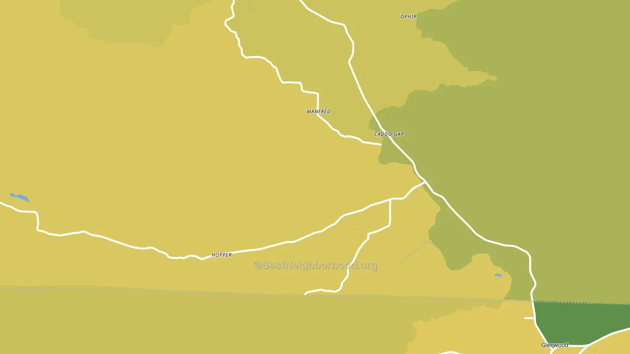 Caddo Gap, AR block-group voter-turnout map