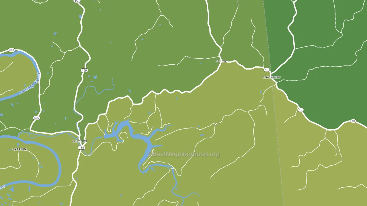 Caddo, KY block-group voter-turnout map