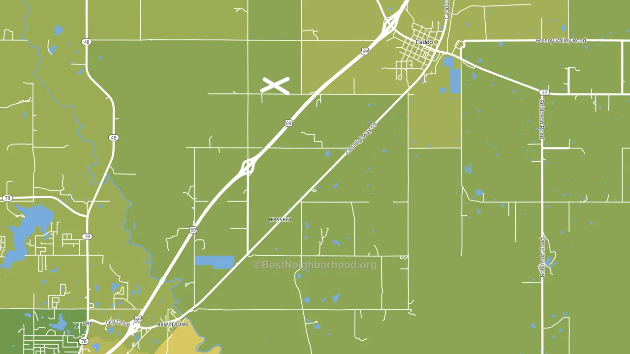 Caddo, OK block-group voter-turnout map