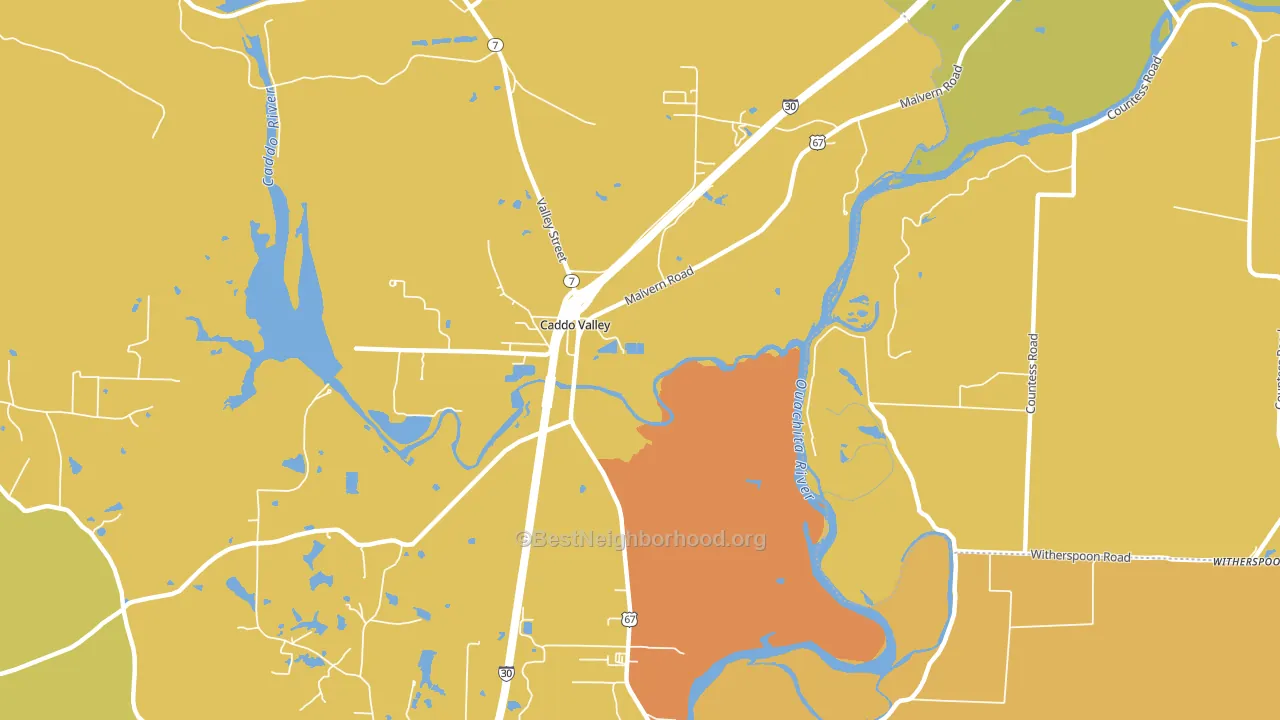 Caddo Valley, AR block-group voter-turnout map