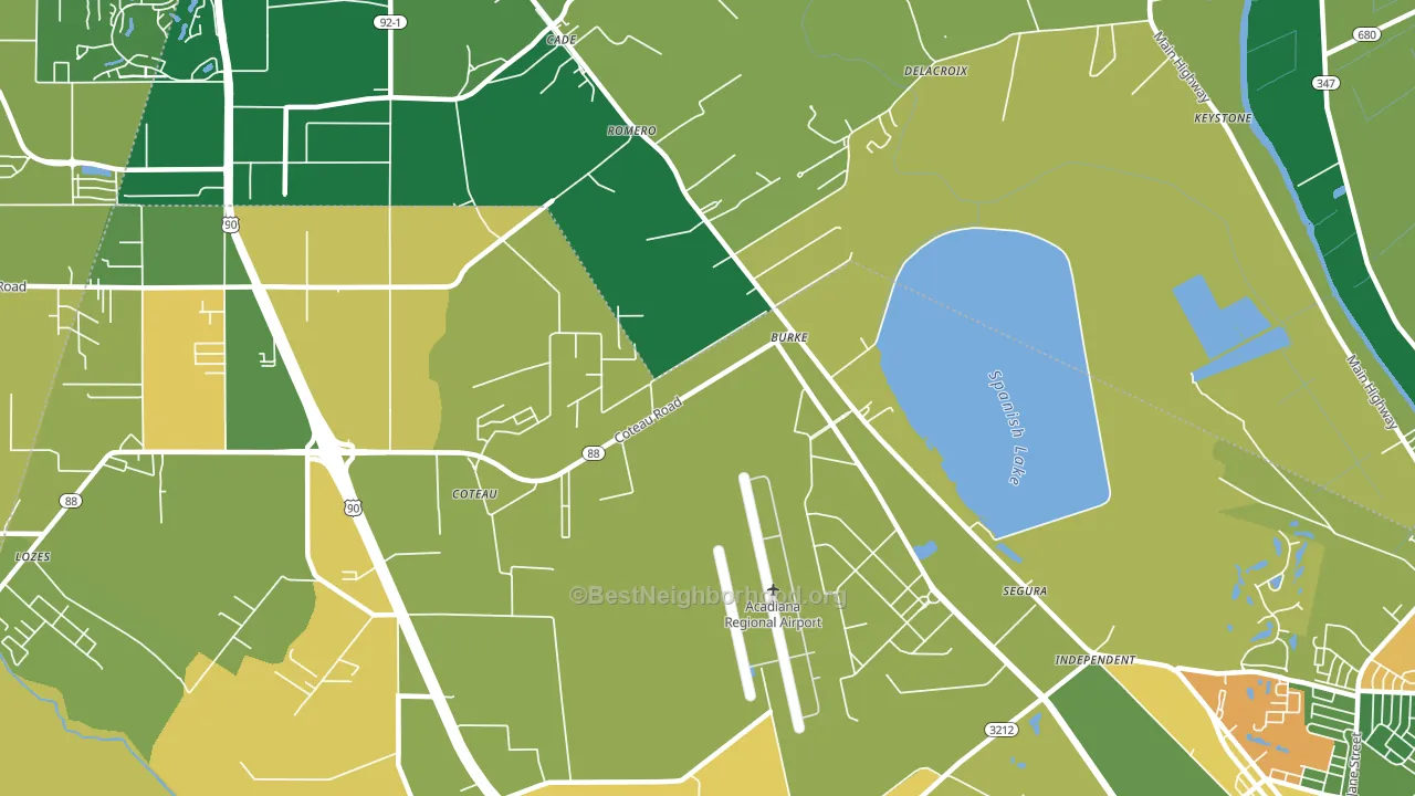 Cade, LA block-group voter-turnout map