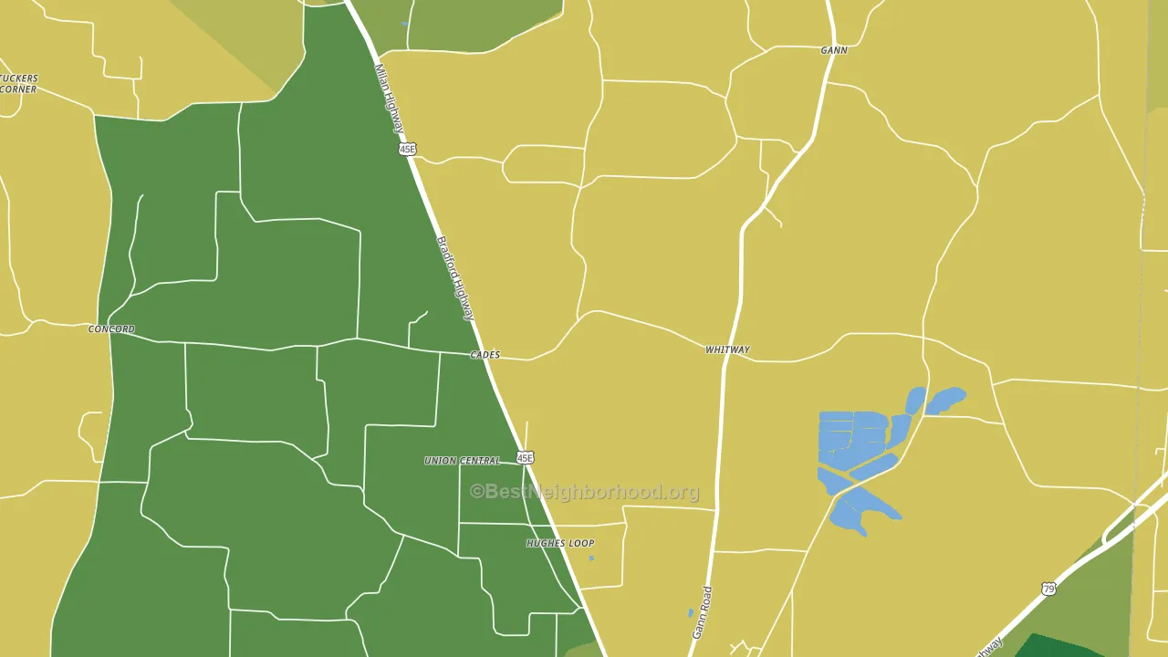 Cades, TN block-group voter-turnout map
