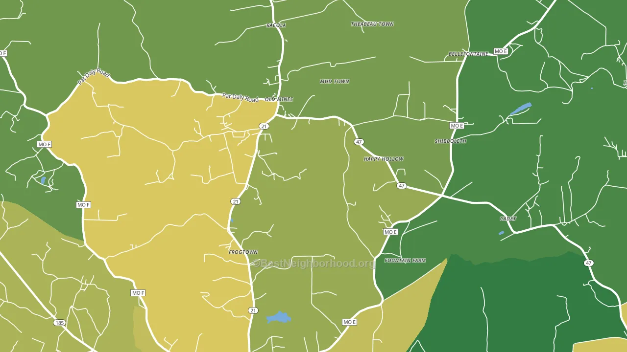 Cadet, MO block-group voter-turnout map