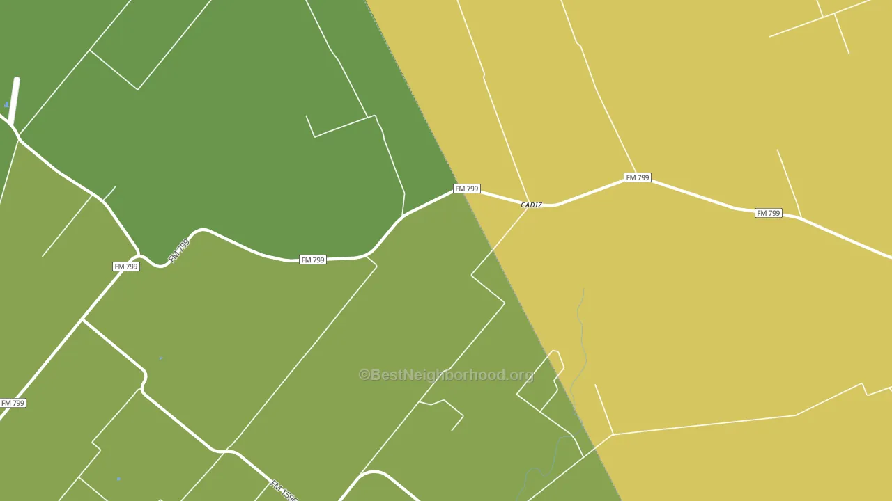 Cadiz, TX block-group voter-turnout map