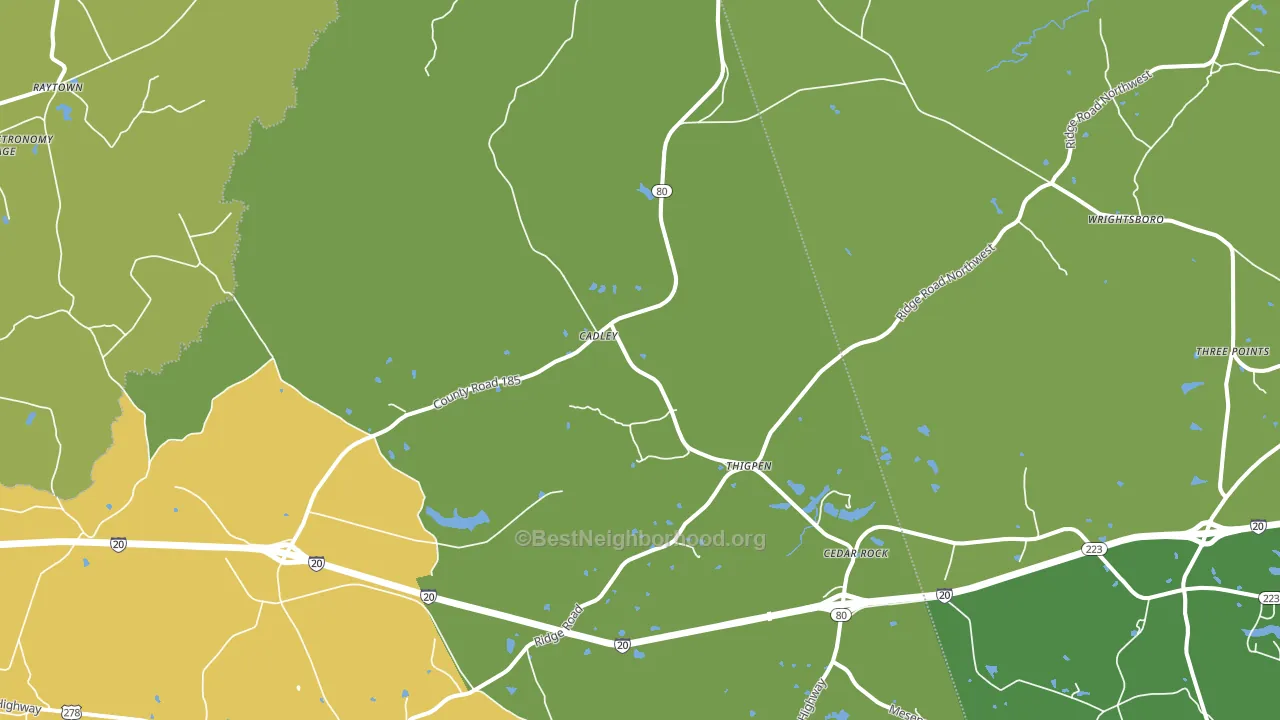 Cadley, GA block-group voter-turnout map