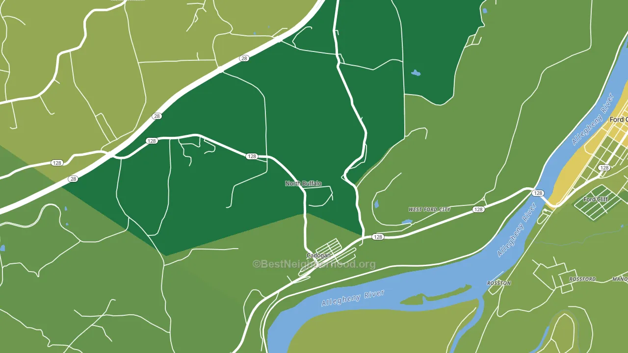 Cadogan, PA block-group voter-turnout map