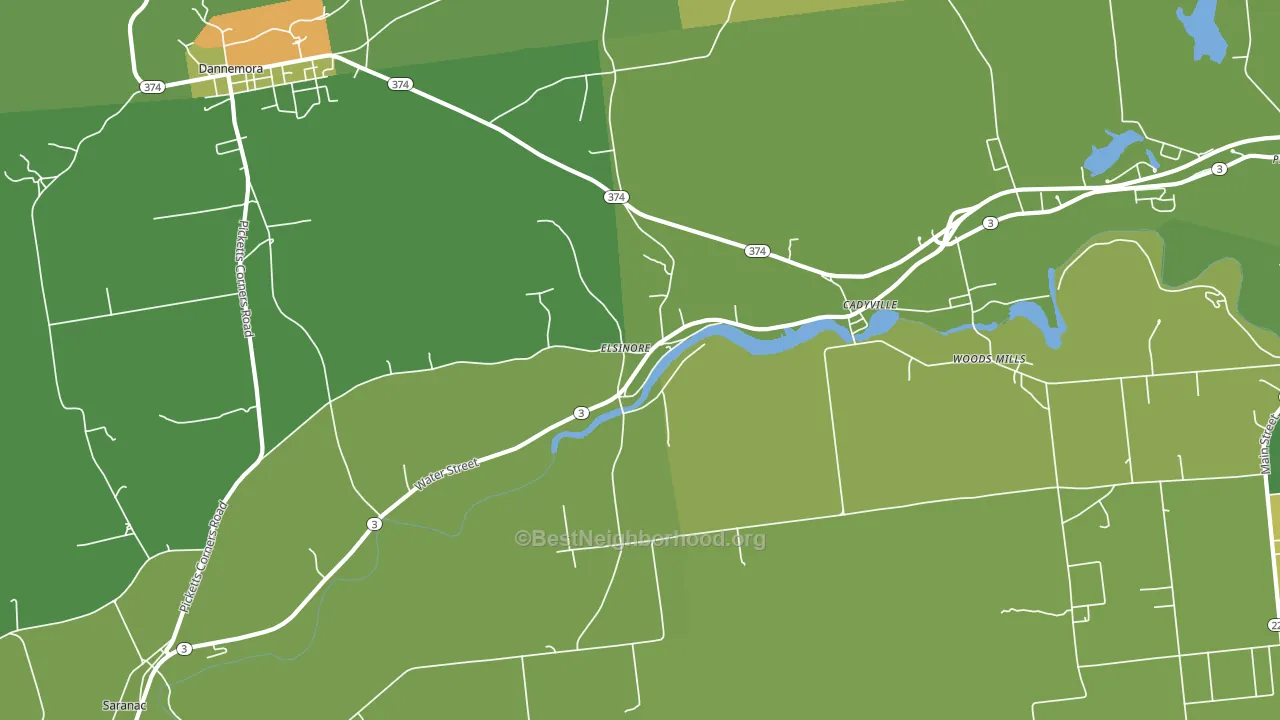 Cadyville, NY block-group voter-turnout map