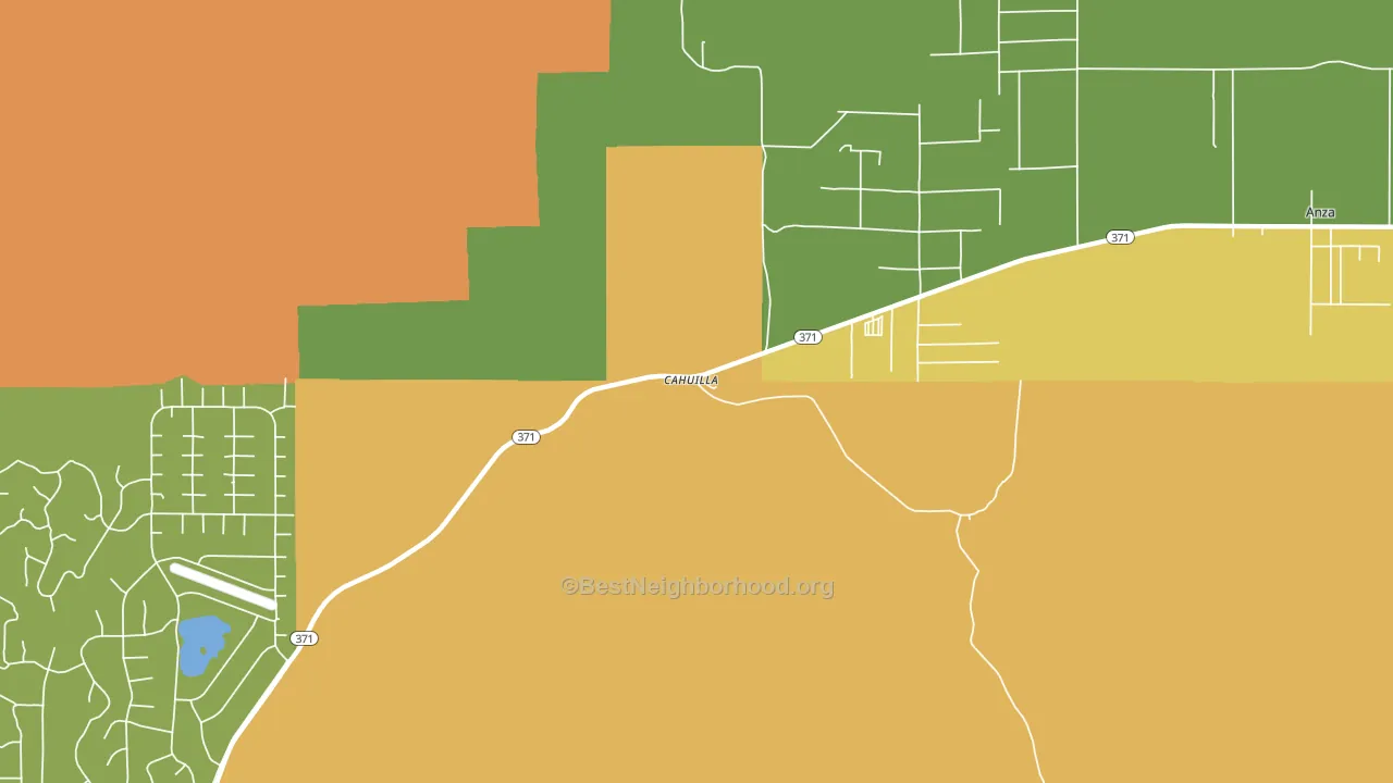 Cahuilla, CA block-group voter-turnout map