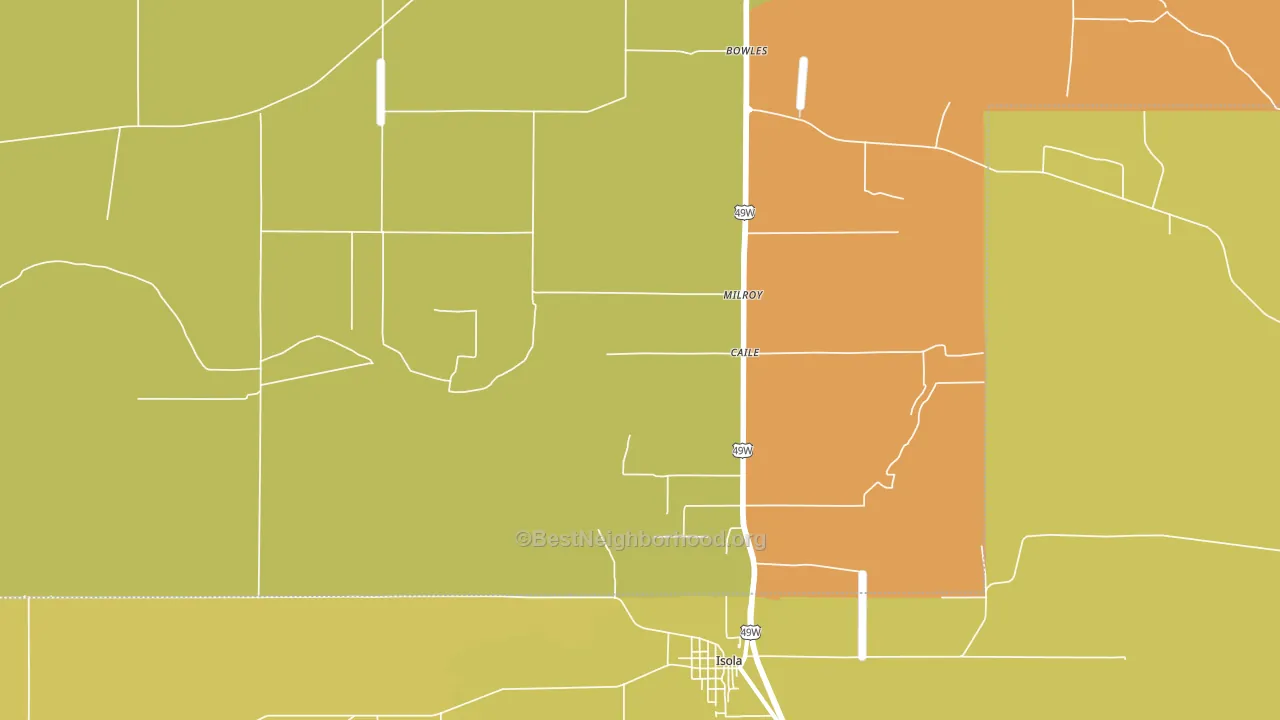 Caile, MS block-group voter-turnout map