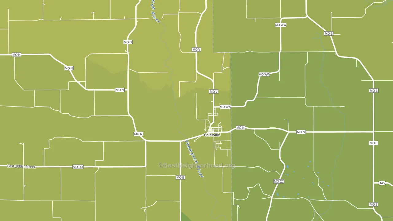 Cainsville, MO block-group voter-turnout map