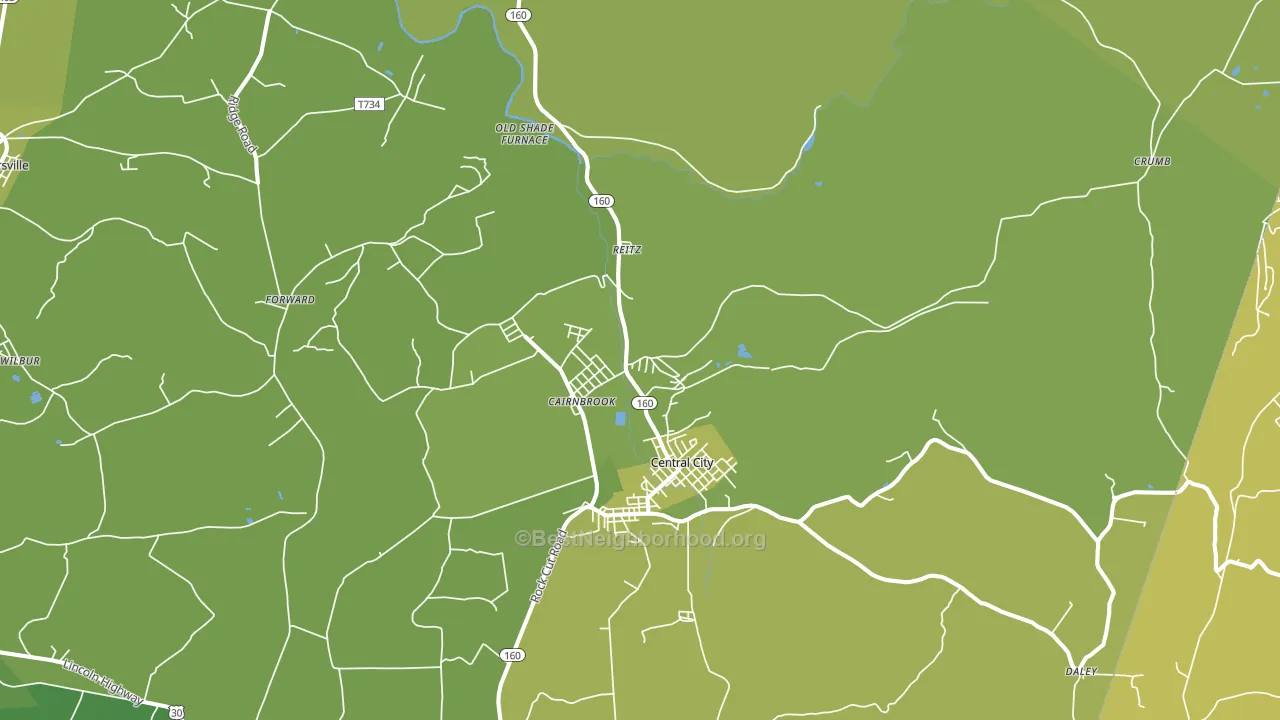 Cairnbrook, PA block-group voter-turnout map