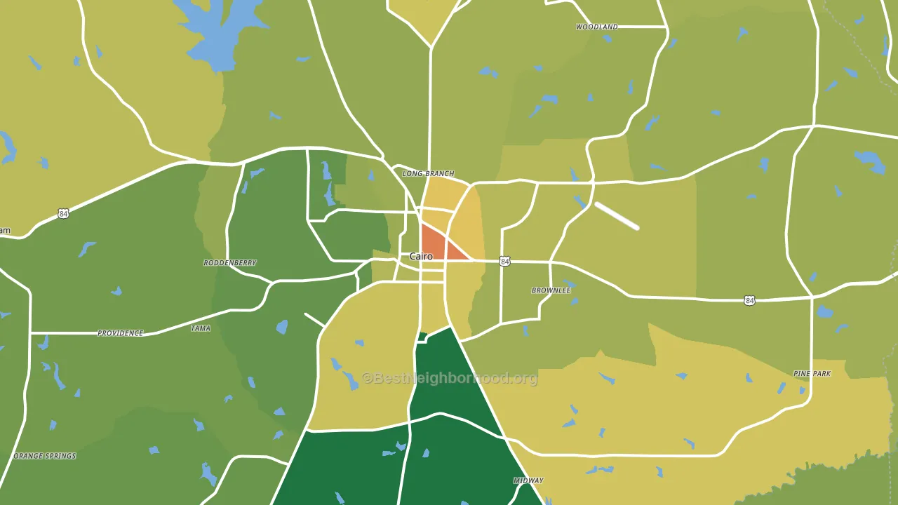Cairo, GA block-group voter-turnout map